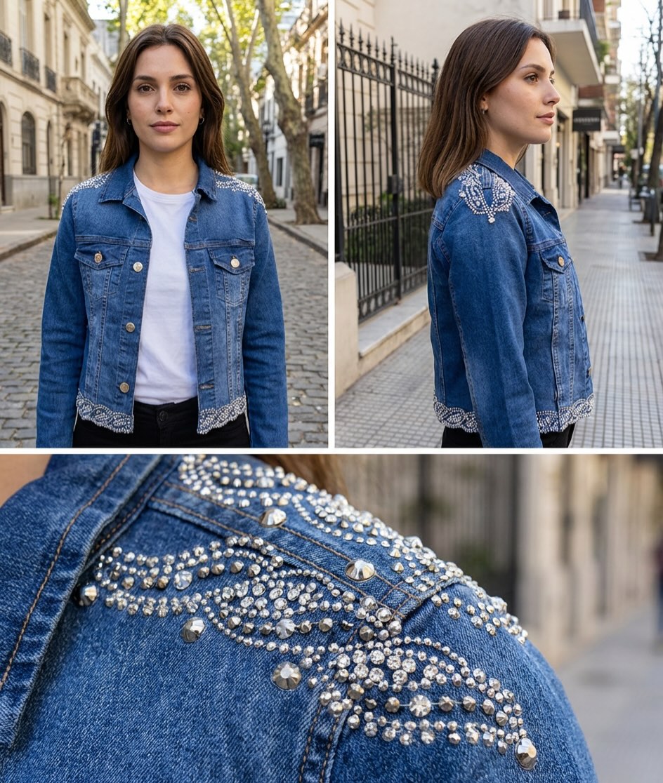 Campera azul sparkle calle